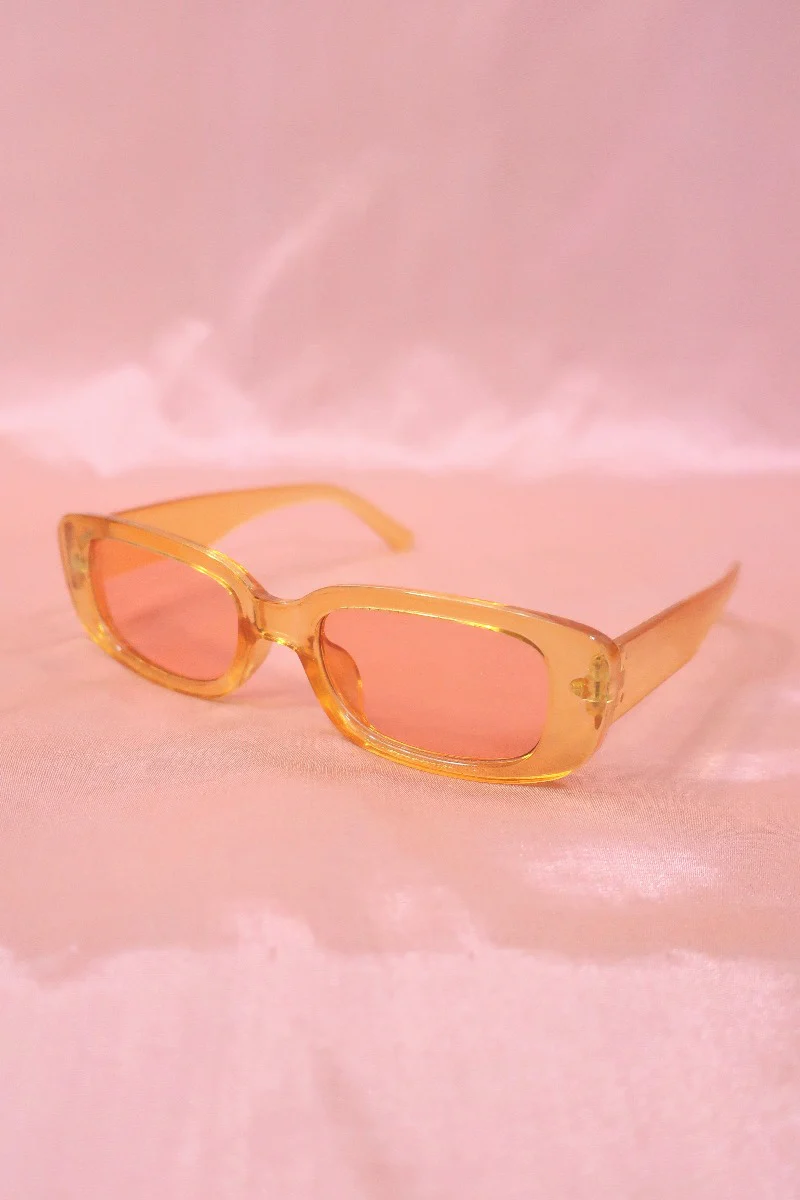 70s Crystal Cat Eye Sunglasses - Sunrise Orange - Image 4