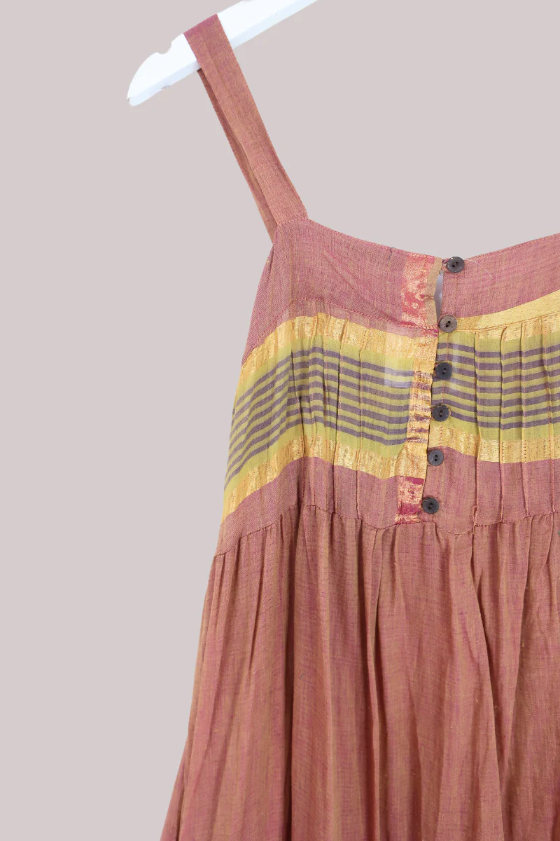 Amelia Vintage Cotton Maxi Dress - Dusky Peach - Size XS/S - Image 2