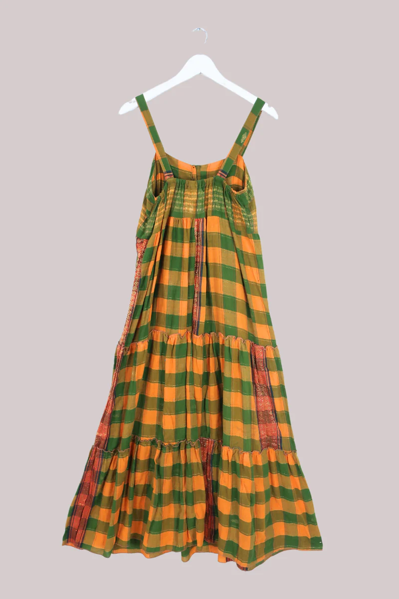 Amelia Vintage Cotton Maxi Dress - Ginger & Lime - Size M/L - Image 3