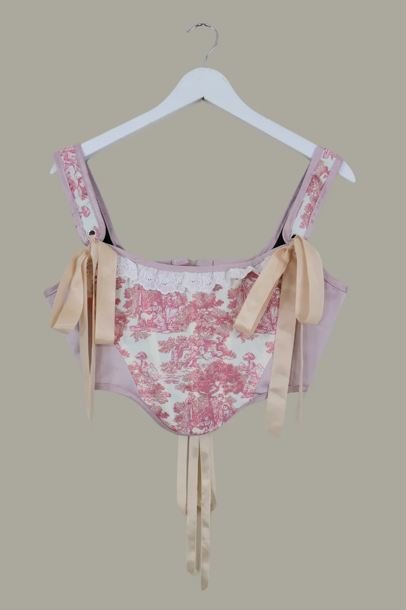 Antoinette Toile Corset in Porcelain Pink