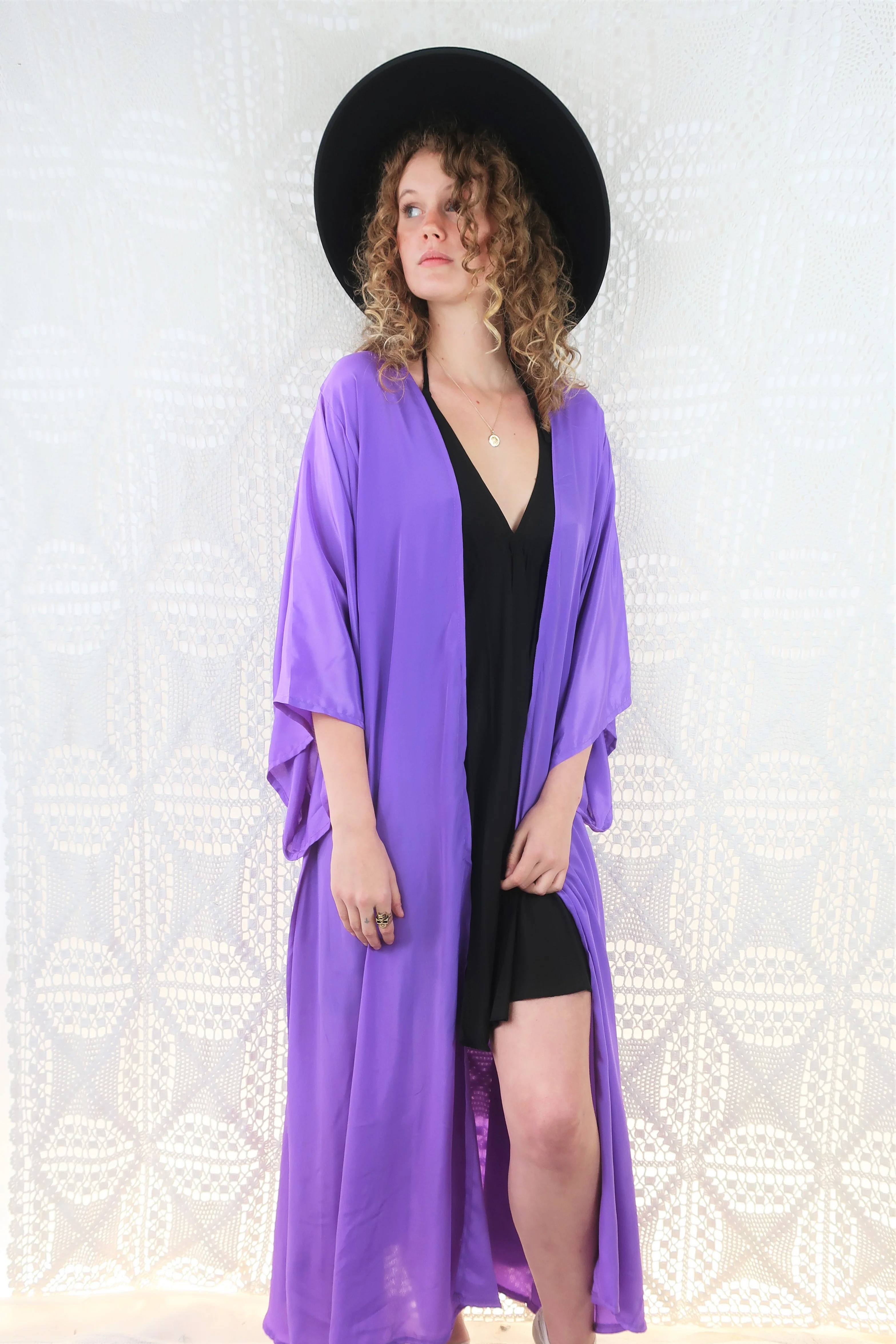 Khroma Aquaria Robe Dress in Electric Violet - Free Size - Image 3