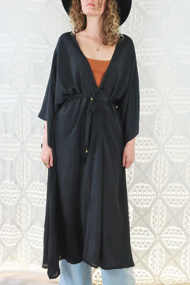 Khroma Aquaria Robe Dress in Vampy Black - Free Size - Image 4