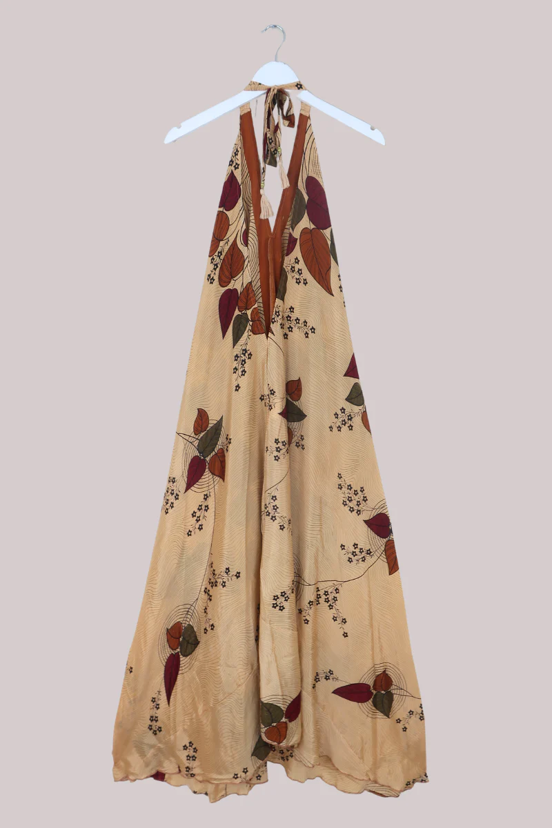 Athena Recycled Sari Maxi Dress in September Sunset - Free Size M/L - Image 3