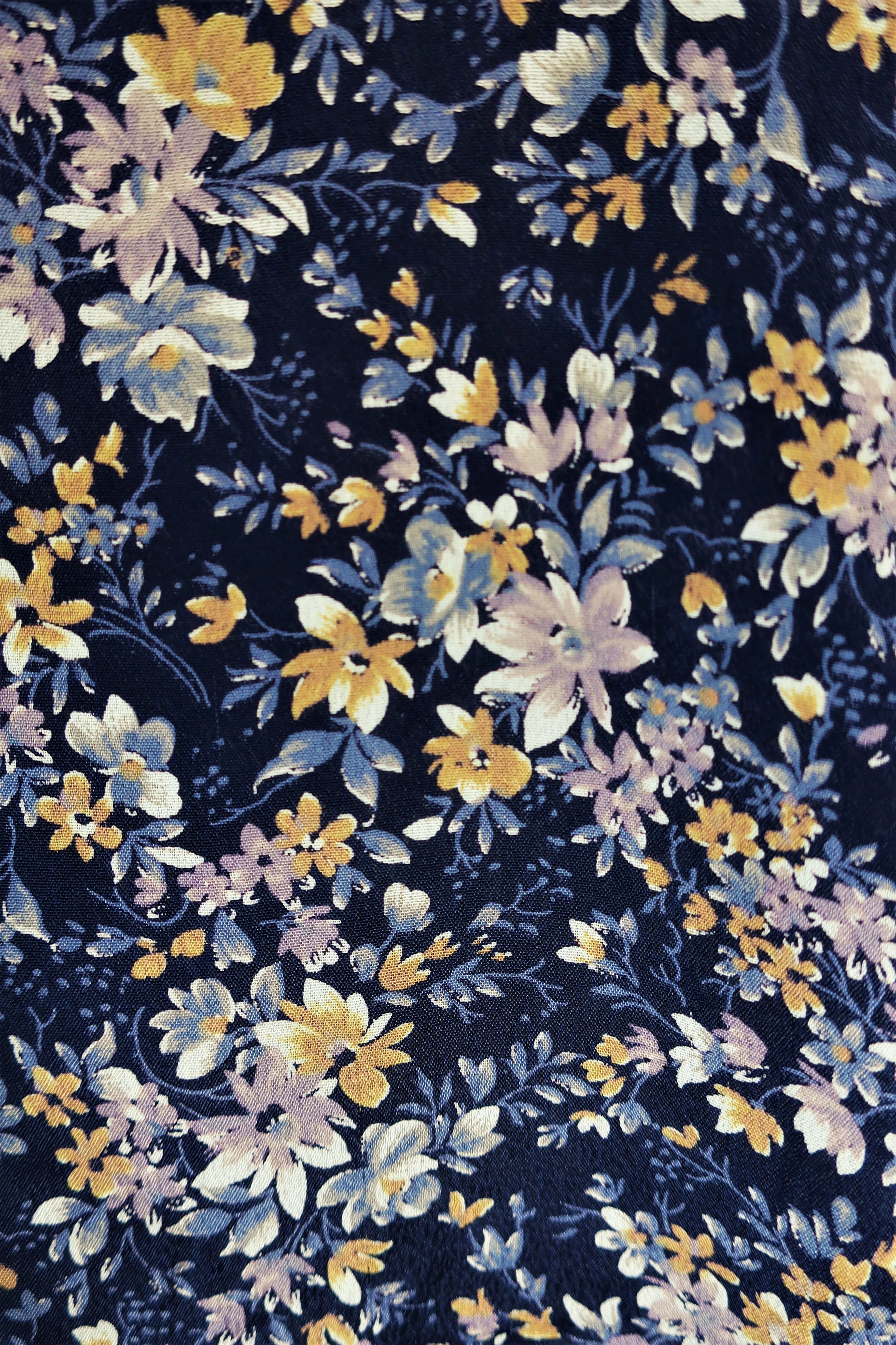Billie Jumpsuit - Vintage Indian Sari - Midnight Blue Ditsy Floral - XL - Image 4