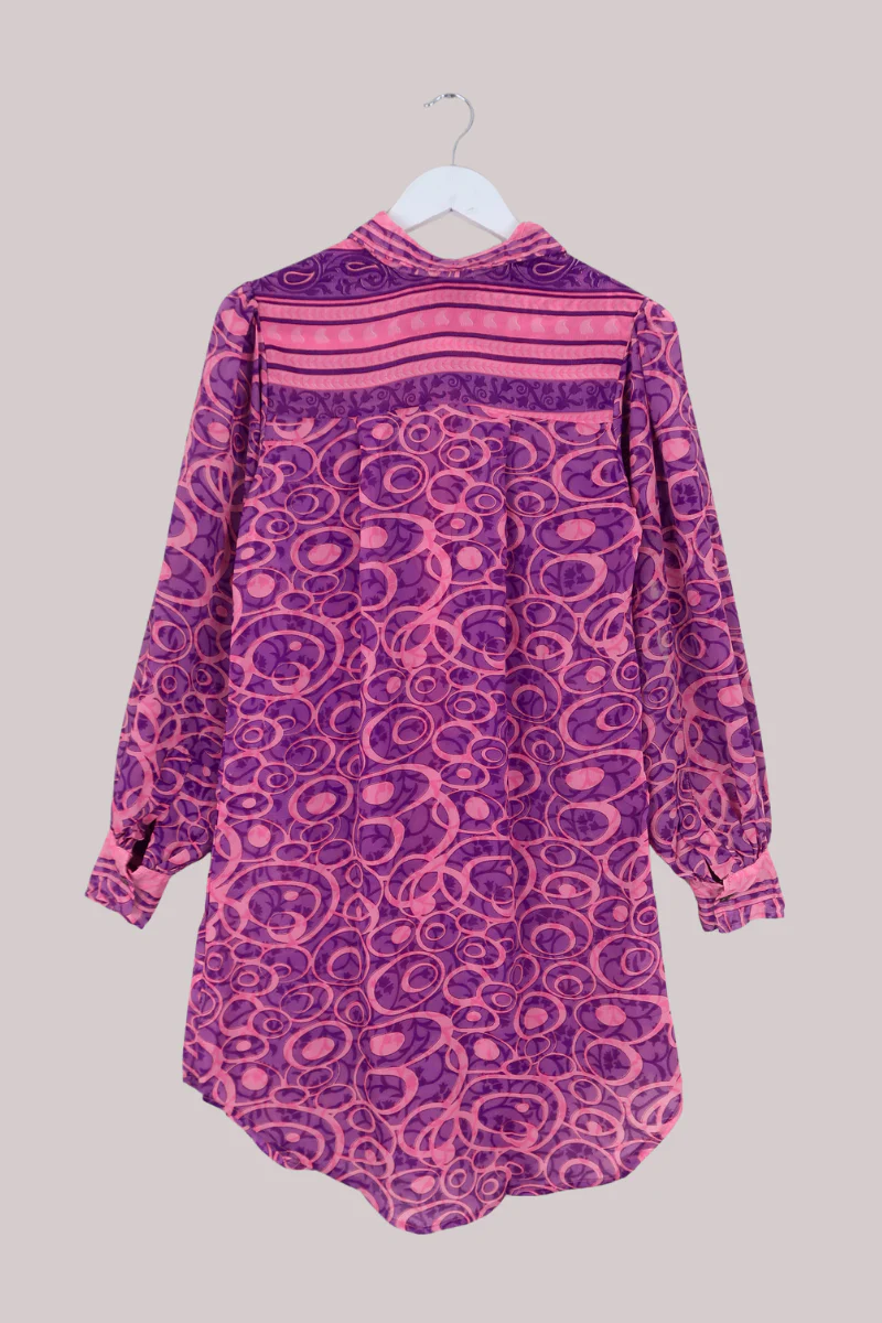 Bonnie Shirt Dress - Lavender Bubbles - Size L - Image 3