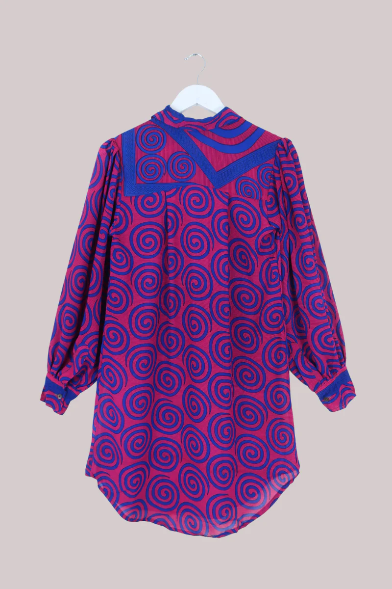 Bonnie Shirt Dress - Magenta Whirlpools - Size L/XL - Image 3