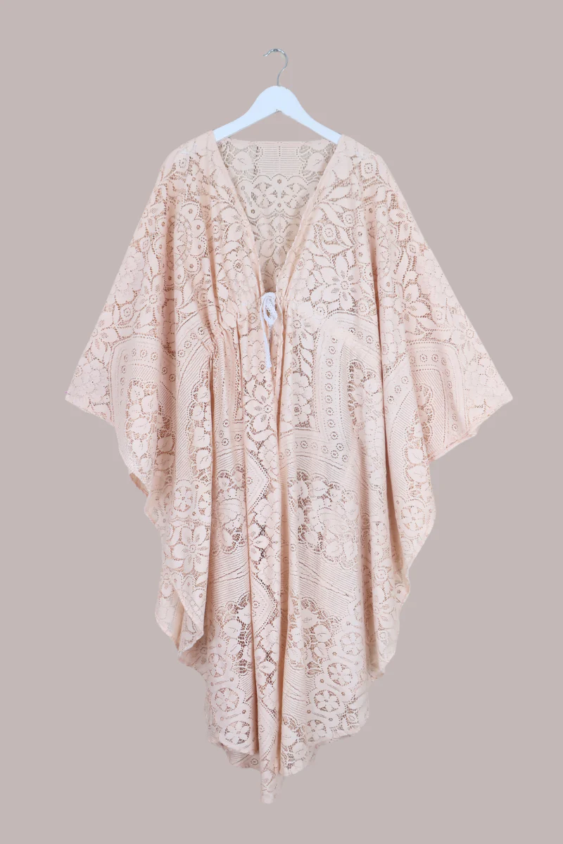 Carlotta Butterfly Robe in Georgia Peach Lace - Free Size