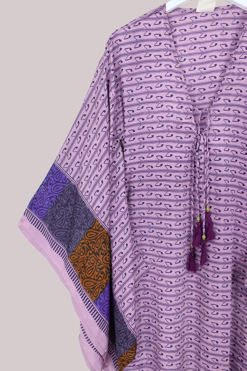 Cassandra Maxi Kaftan in Abstract Indigo - Size M/L - Image 2