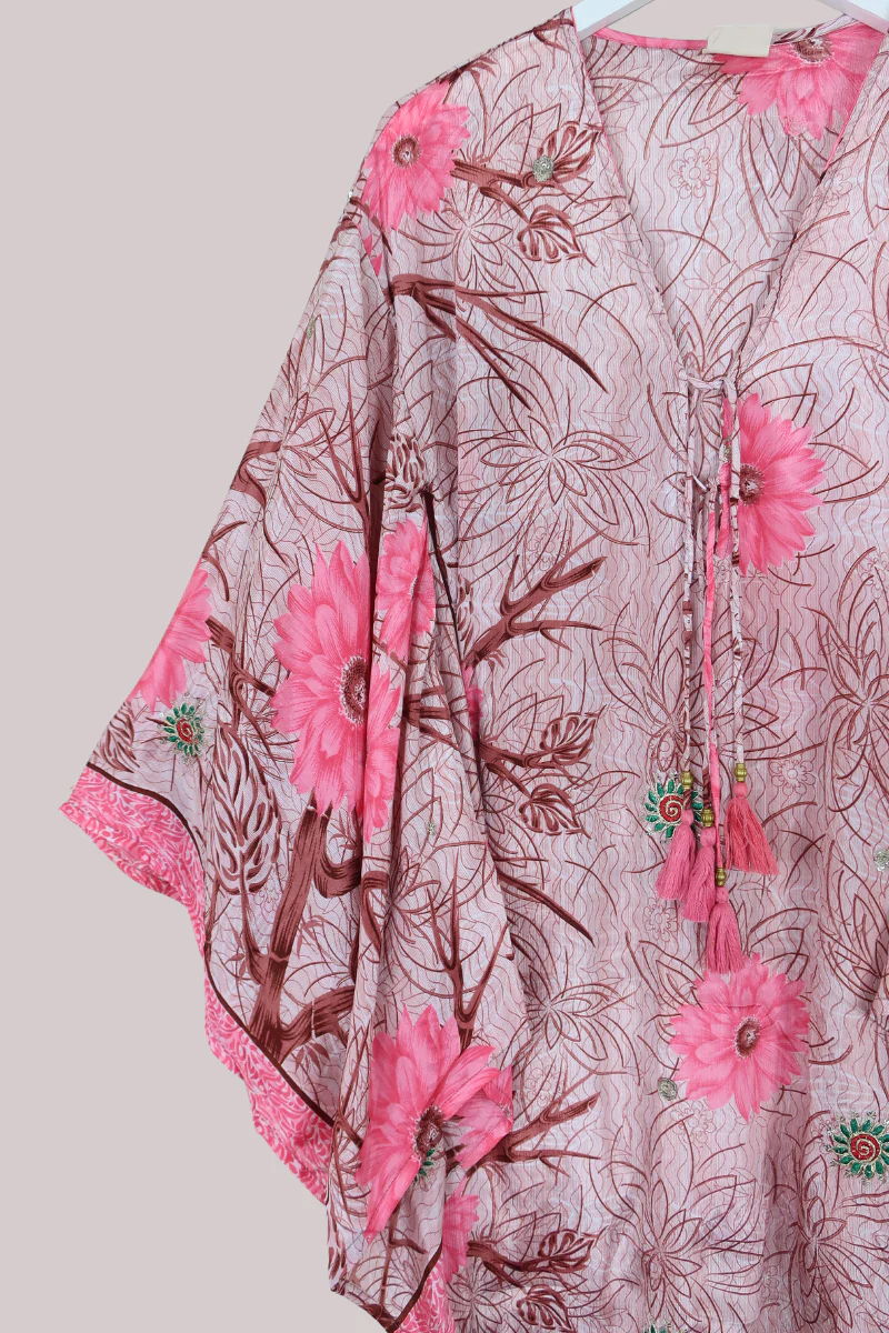 Cassandra Maxi Kaftan in Hazy Sweet Pink - Size L - Image 2