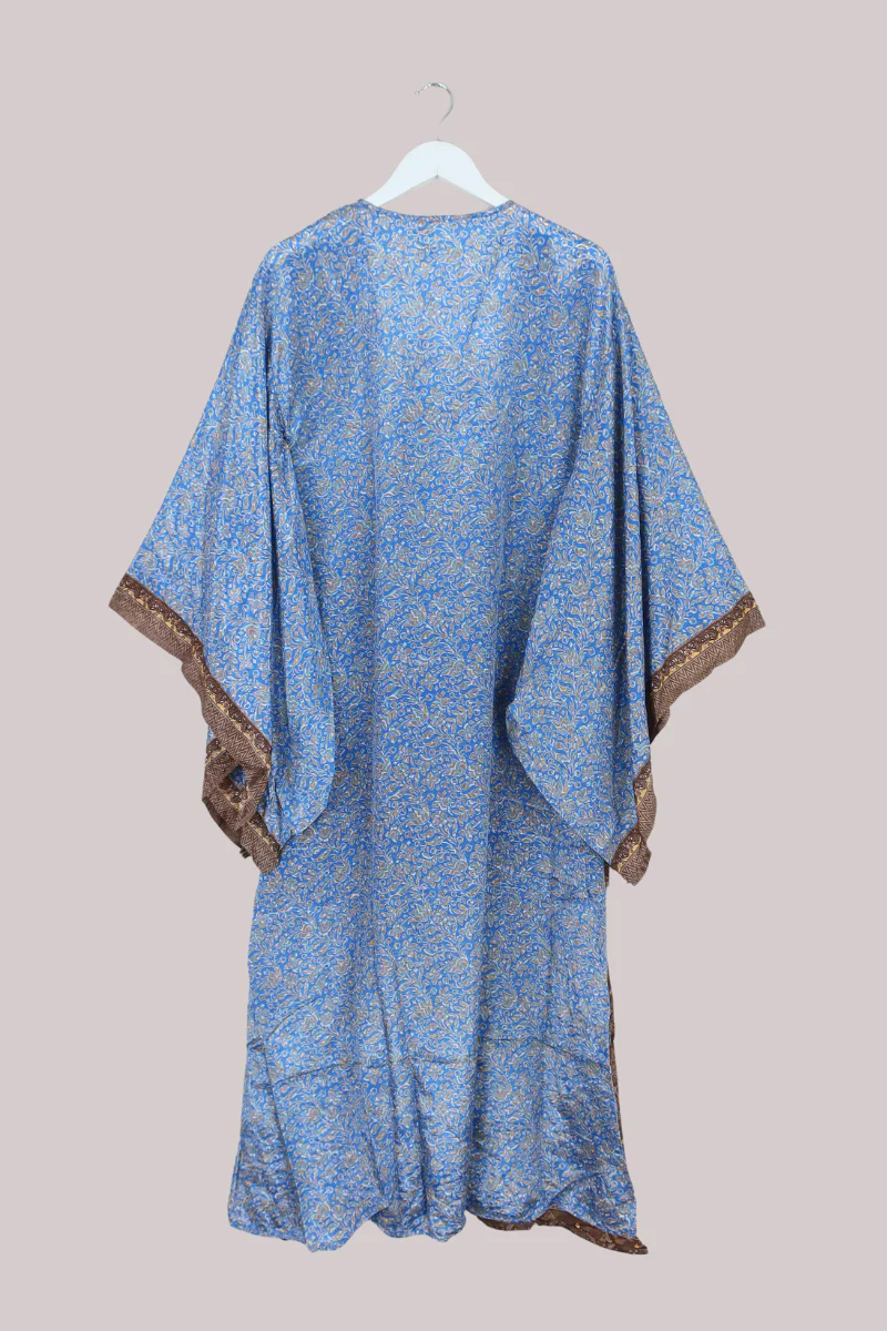 Cassandra Maxi Kaftan in Sapphire & Pewter - Size M - Image 3
