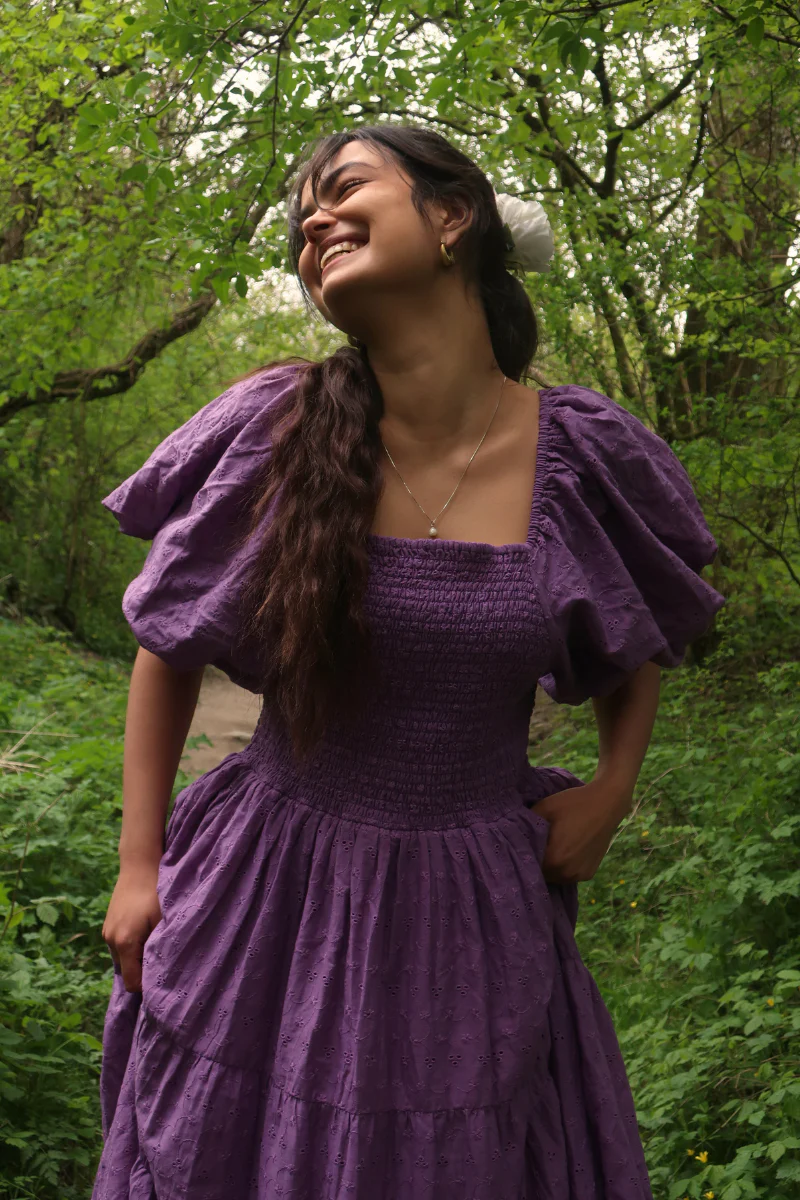 Charlotte Maxi Dress in Memoir Purple Broderie Anglaise - Image 3