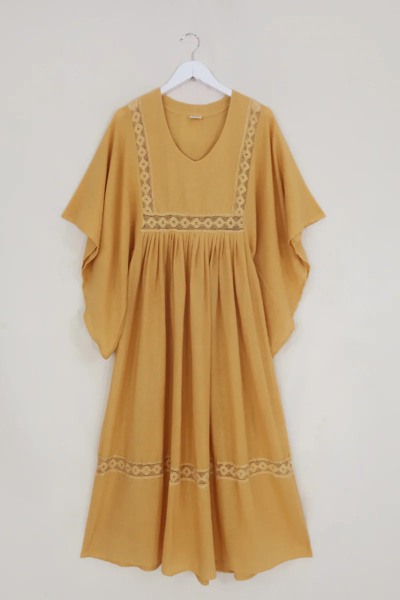 Cordelia Midi Dress in Daffodil Yellow - Image 2