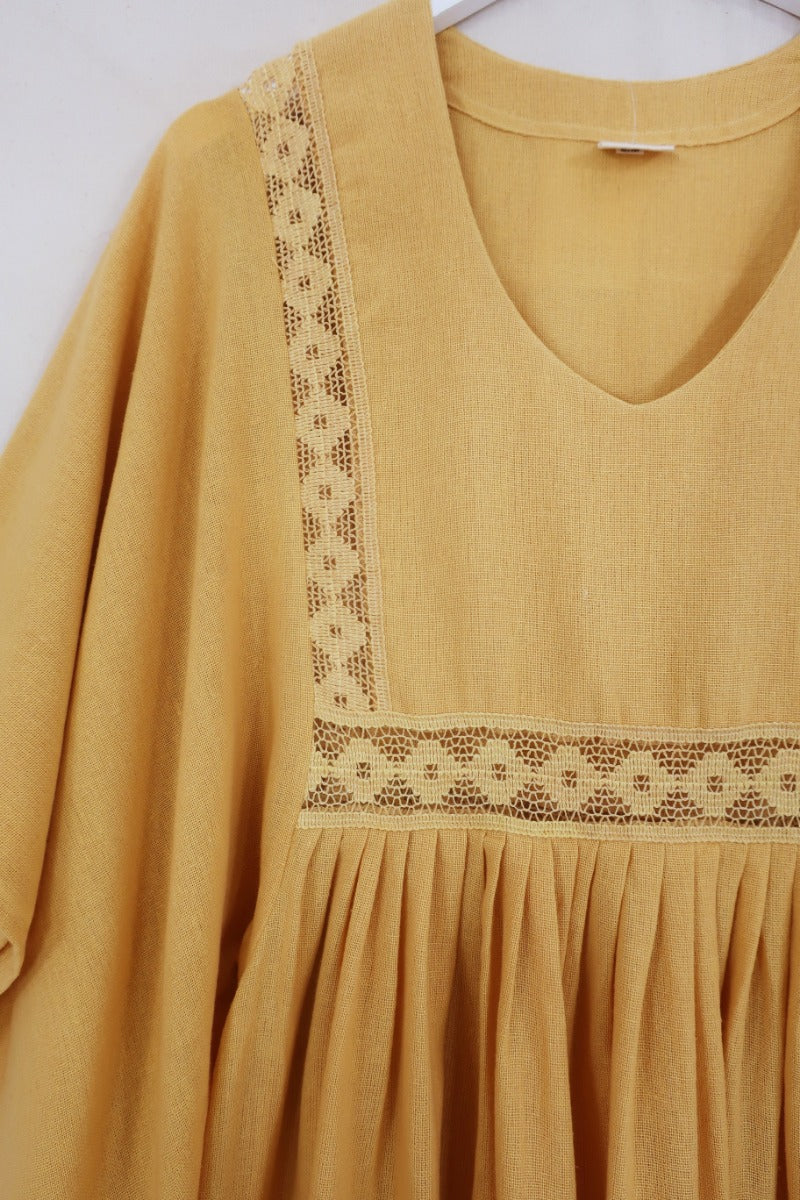 Cordelia Midi Dress in Daffodil Yellow - Image 4