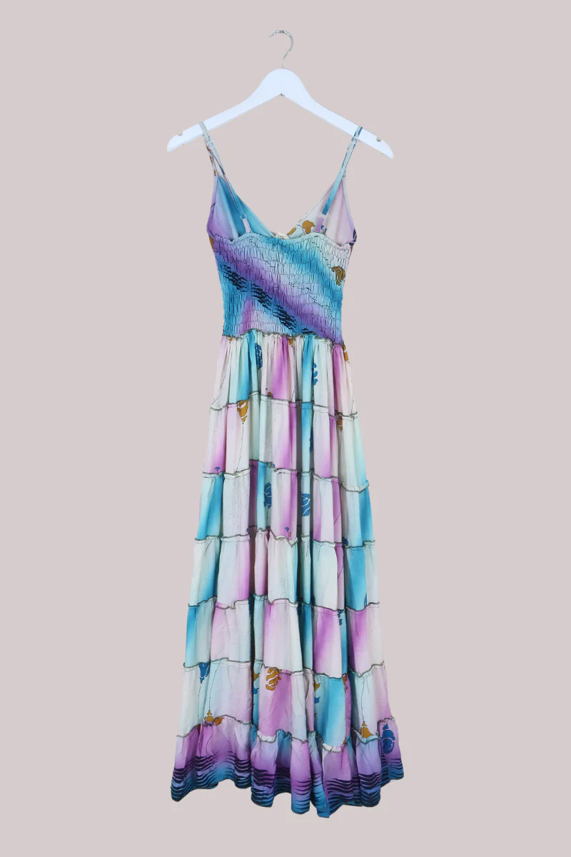 Delilah Recycled Sari Maxi Dress in Aurora Sky Roses - Size XS - Image 3