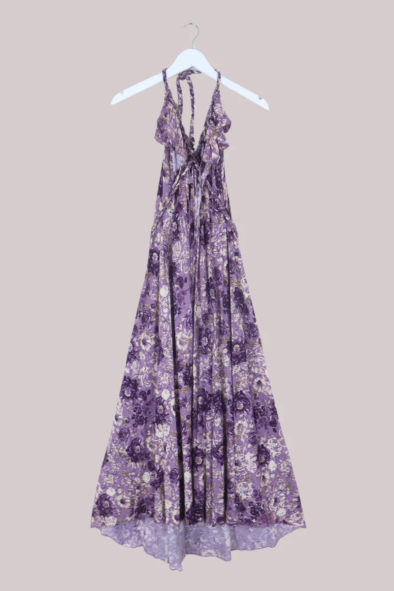 Delphi Braided Halter Maxi Dress in Whisper Purple Floral - Image 2