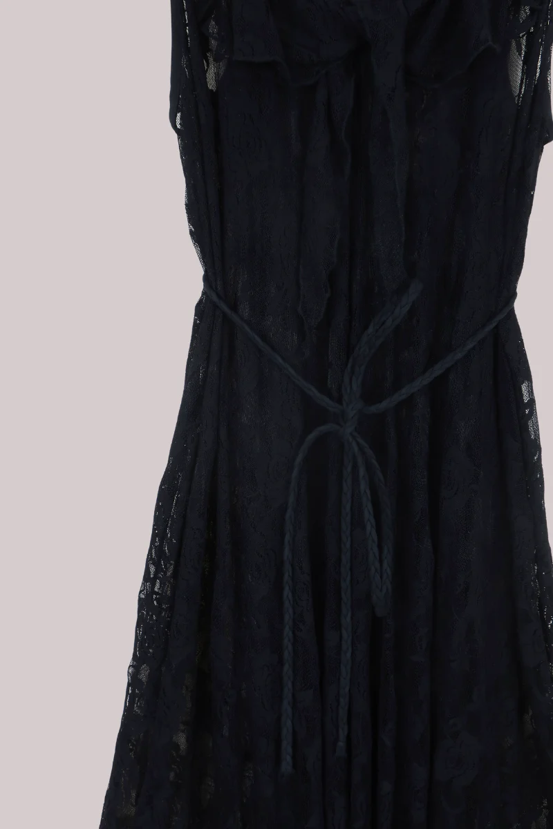 Delphi Maxi Dress in Black Swan Chantilly Lace - Image 6