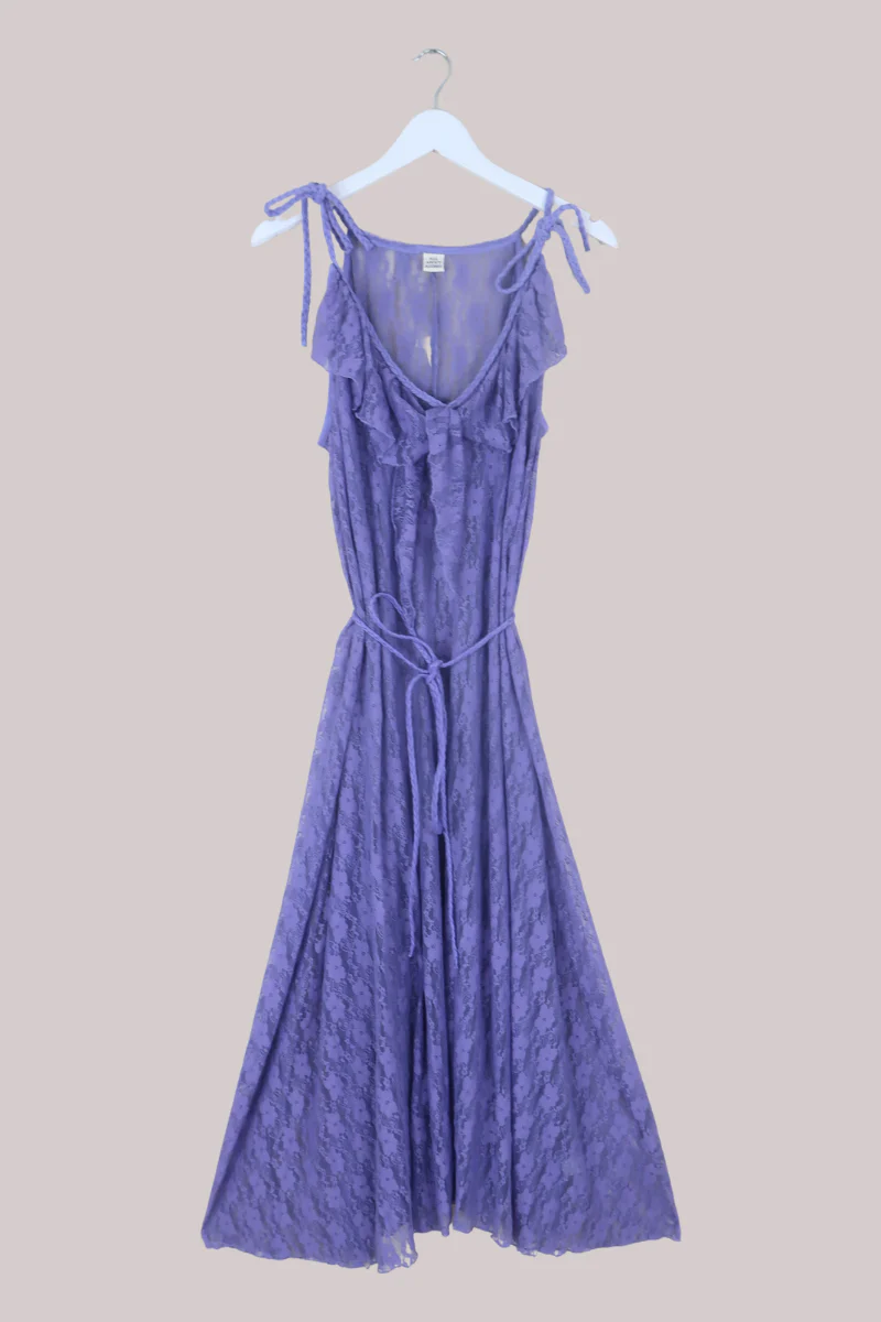 Delphi Maxi Dress in Periwinkle Purple Chantilly Lace - Image 2