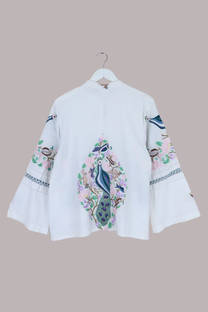 Emmeline Vintage Tablecloth Jacket in Pride of the Peacock - Image 6
