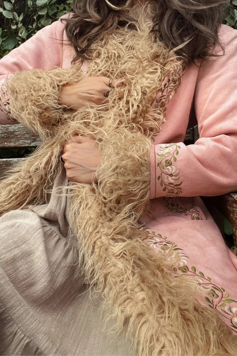 Fleetwood Embroidered Penny Lane Coat in Songbird Pink - Image 3
