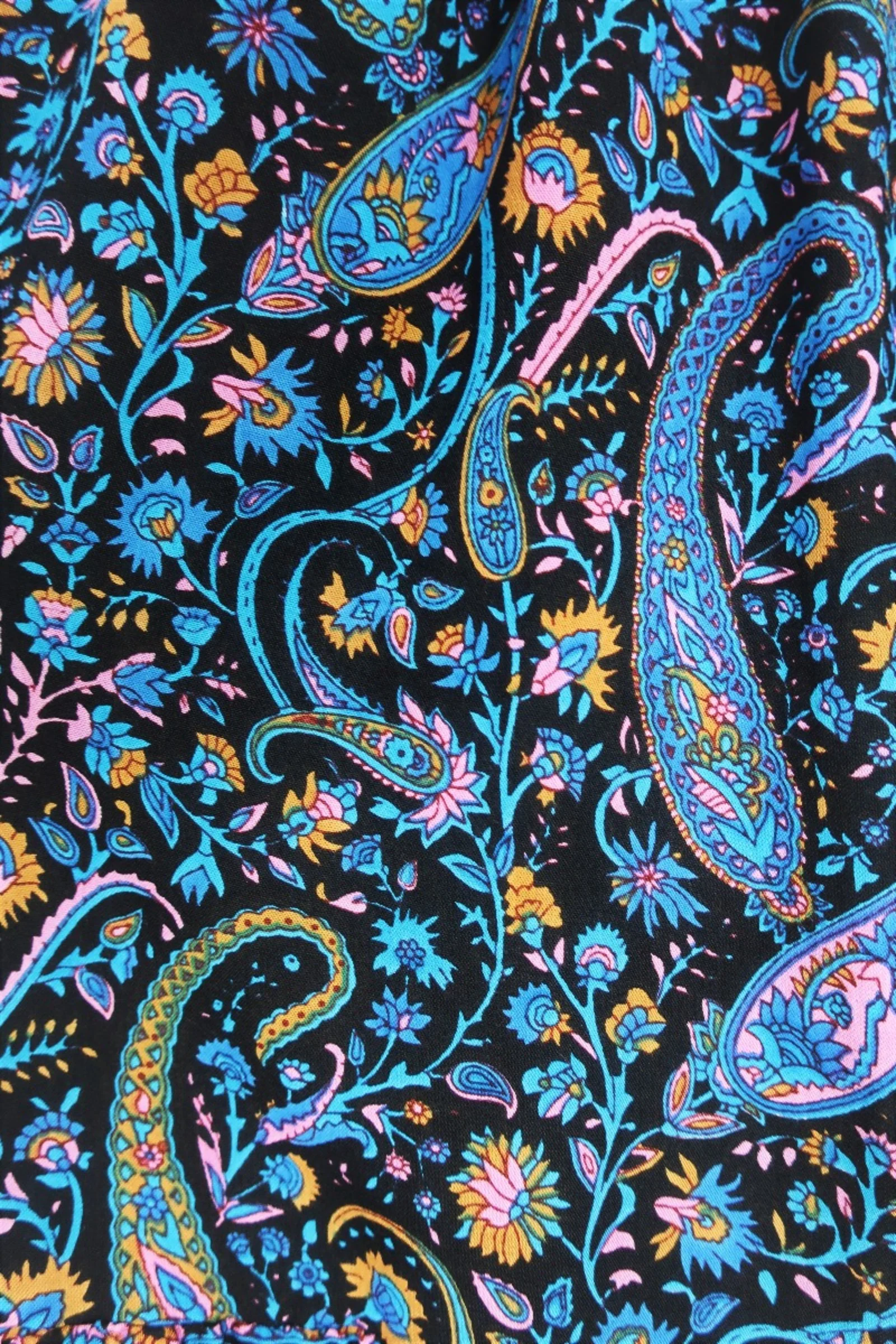 Florence Midi Dress in Midnight Sapphire Paisley Floral - Image 4