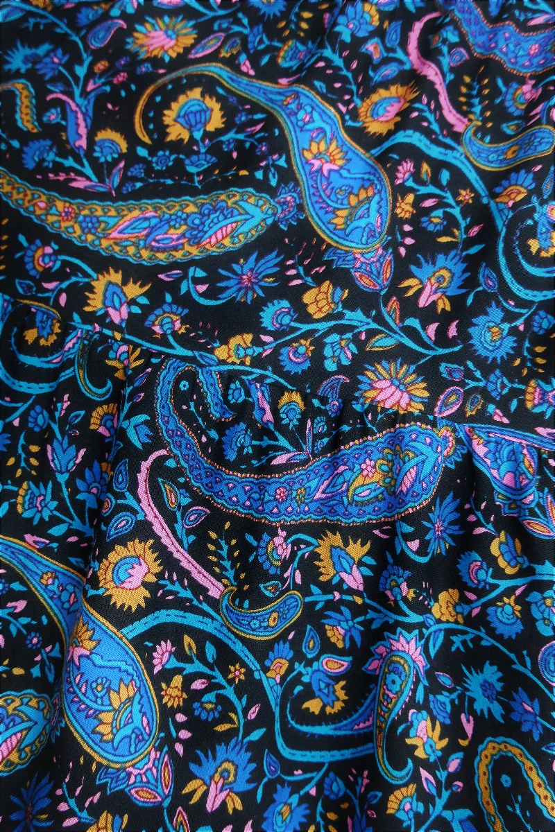Florence Prairie Skirt in Midnight Sapphire Paisley - Free Size - Image 5