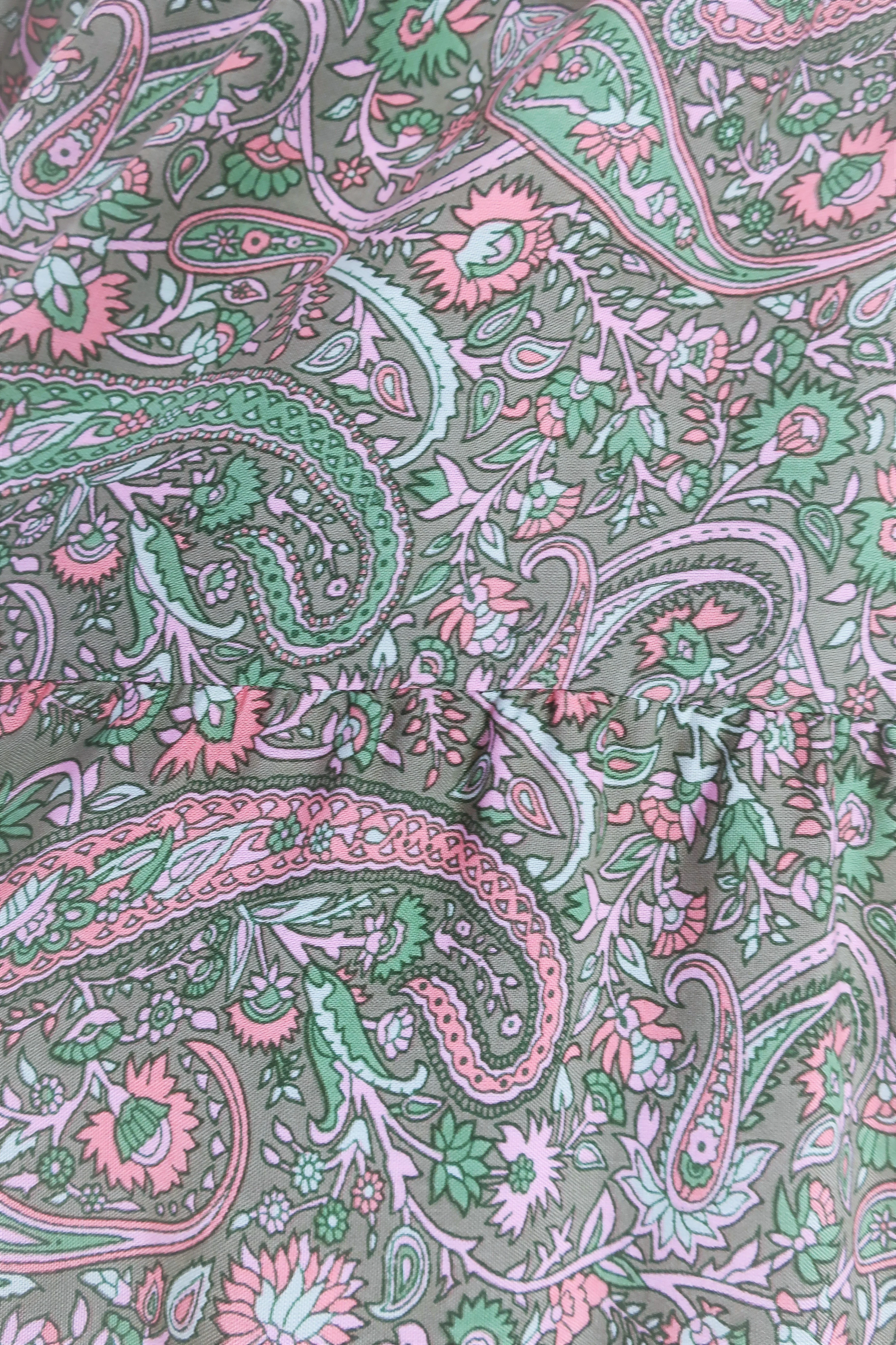 Florence Prairie Skirt in Sage & Blush Paisley - Free Size - Image 4