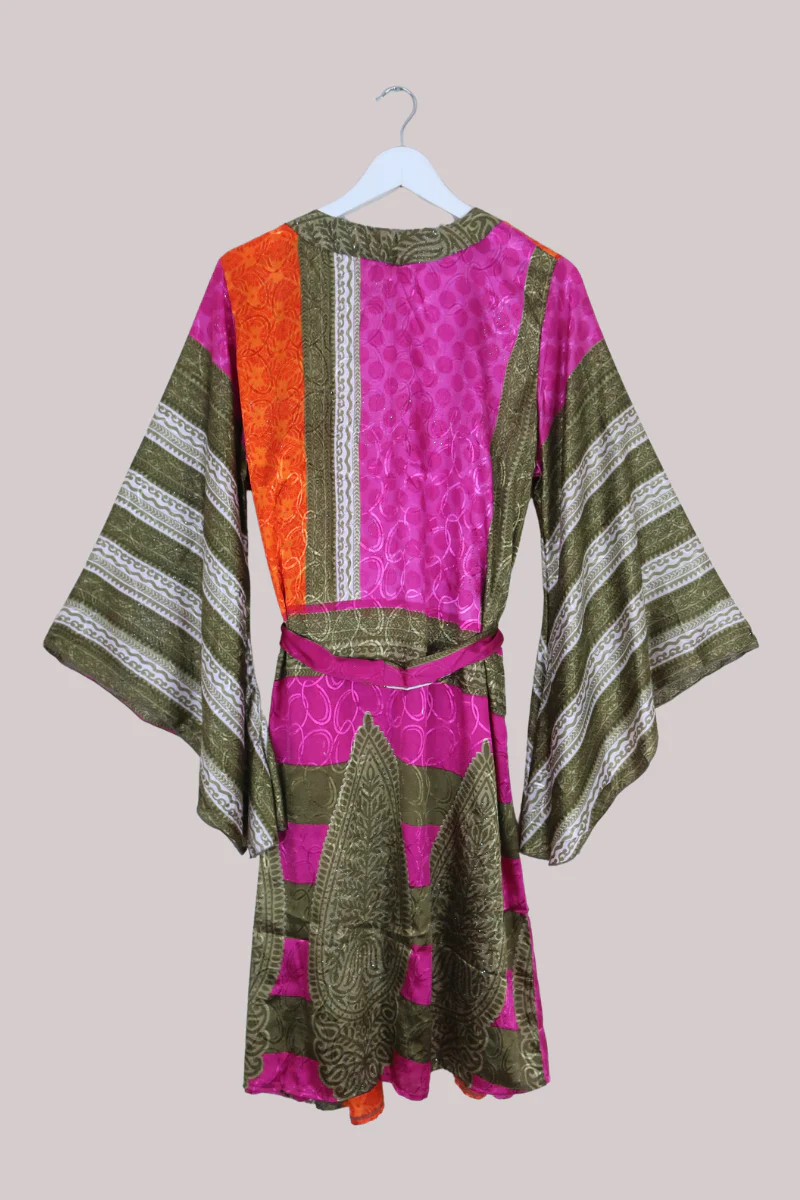 Gemini Kimono in Jewelled Pink & Topaz - Size L/XL - Image 3