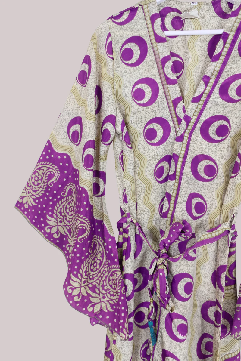 Gemini Kimono in Vivid Purple Polka - Size L - Image 2