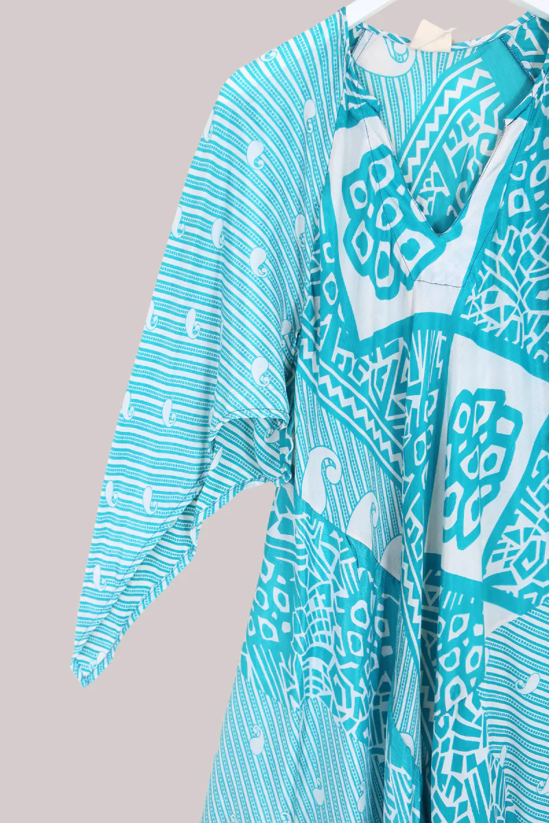 Goddess Pure Silk Dress - Ocean Breeze - Size XL/XXL - Image 2