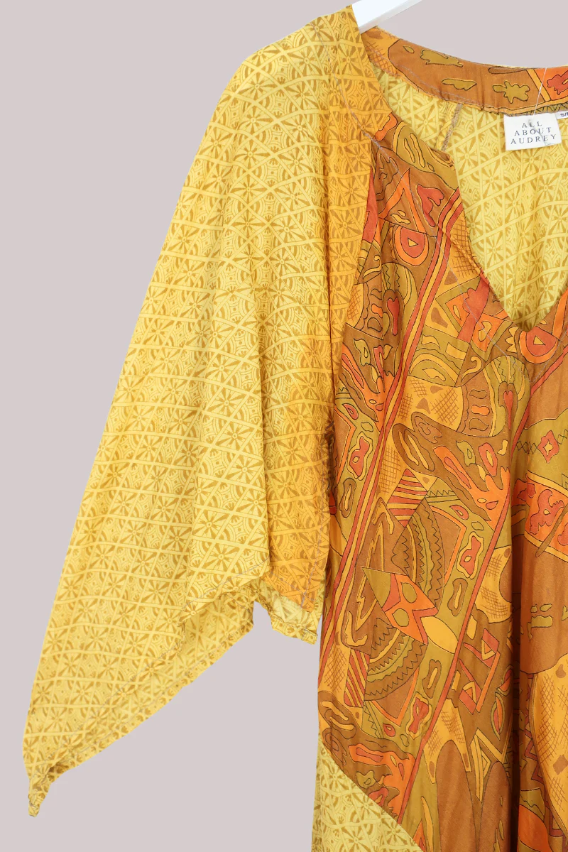 Goddess Pure Silk Dress - Sun-Seeker Yellow - Size L - Image 2