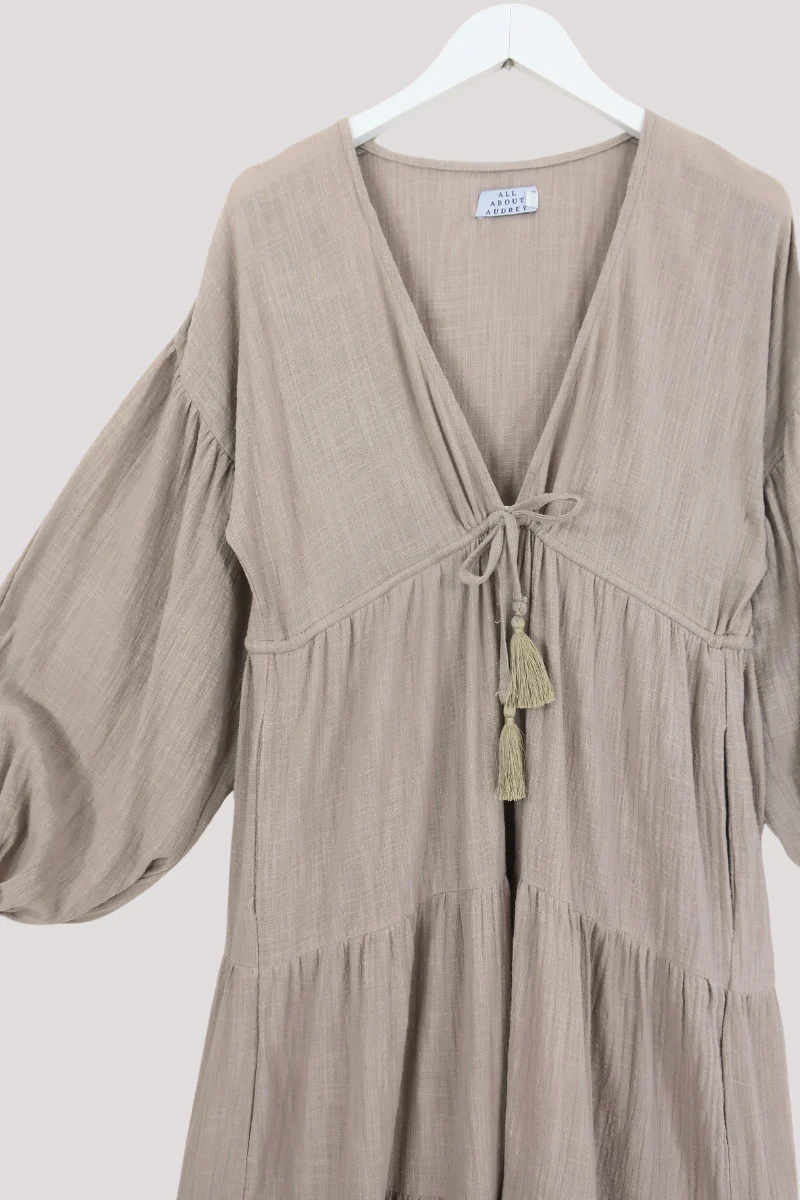 Gypsophila Midi Dress in Stone - Image 3