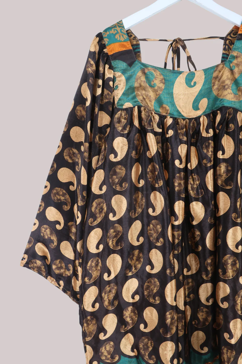 Honey Mini Dress in Cocoa Brown Paisley - Free Size - Image 2