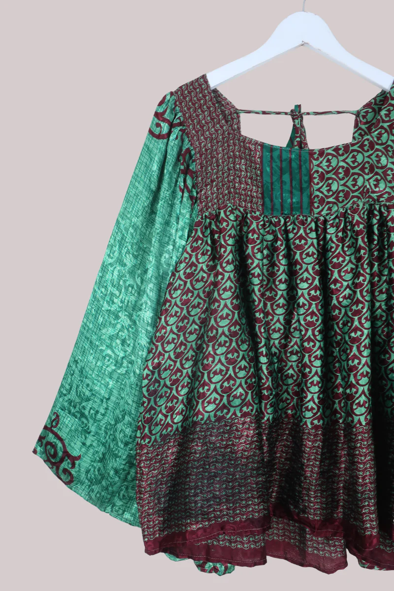 Honey Top in Shining Emerald & Maroon - Free Size - Image 2