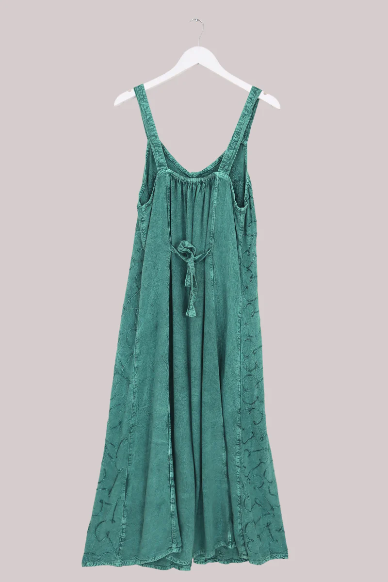 Indian Button-Up Maxi Sundress in Calypso Blue - Image 3