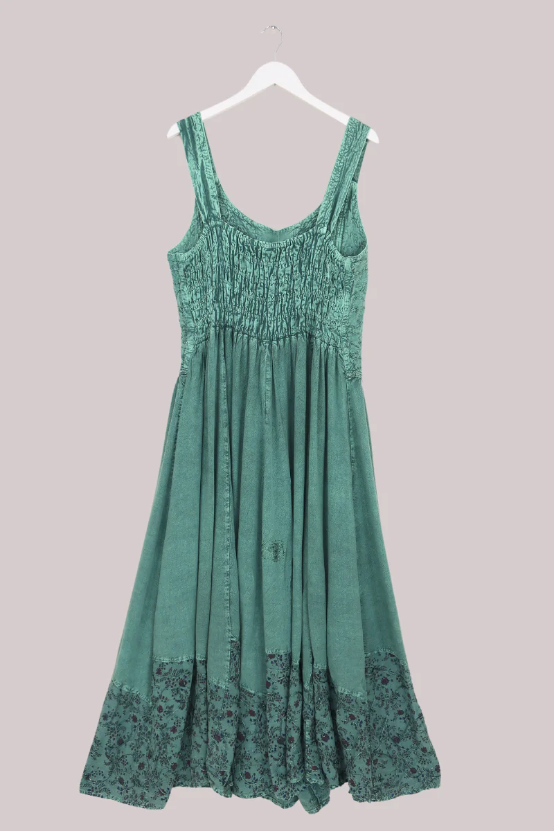 Embroidered Corset Maxi in Turquoise - Free Size XXL - Image 2