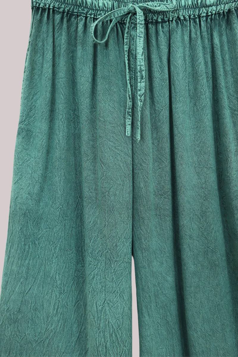 Indian Wide Leg Trousers in Calypso Blue - Free Size - Image 4