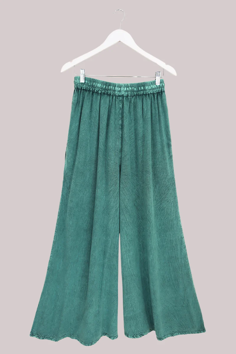 Indian Wide Leg Trousers in Calypso Blue - Free Size - Image 5