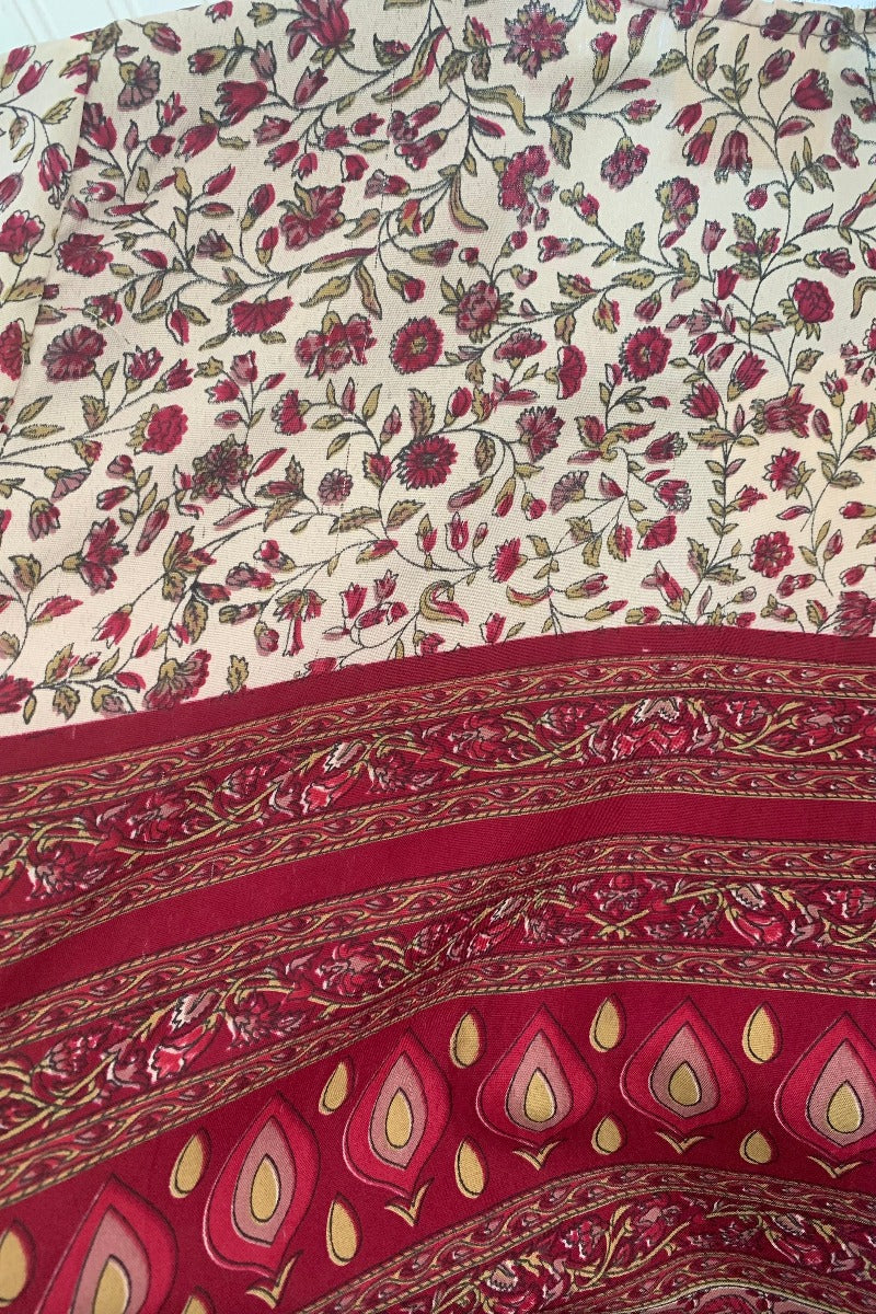 Karina Kimono Jacket - Vintage Sari - Salt White & Rosehip Wildflower - Free Size S/M - Image 7