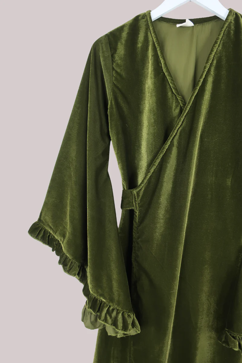 Khroma Venus Maxi Dress in Ophelia Green Velvet - Image 3