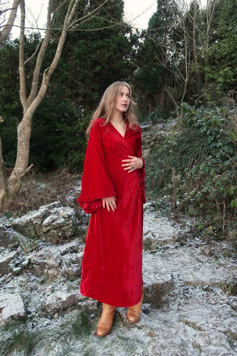 Khroma Venus Maxi Dress in Persephone Red Velvet - Image 7