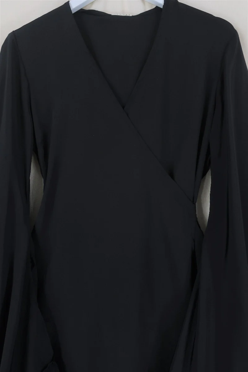 Khroma Venus Mini Wrap Dress in Vampy Black - Image 4