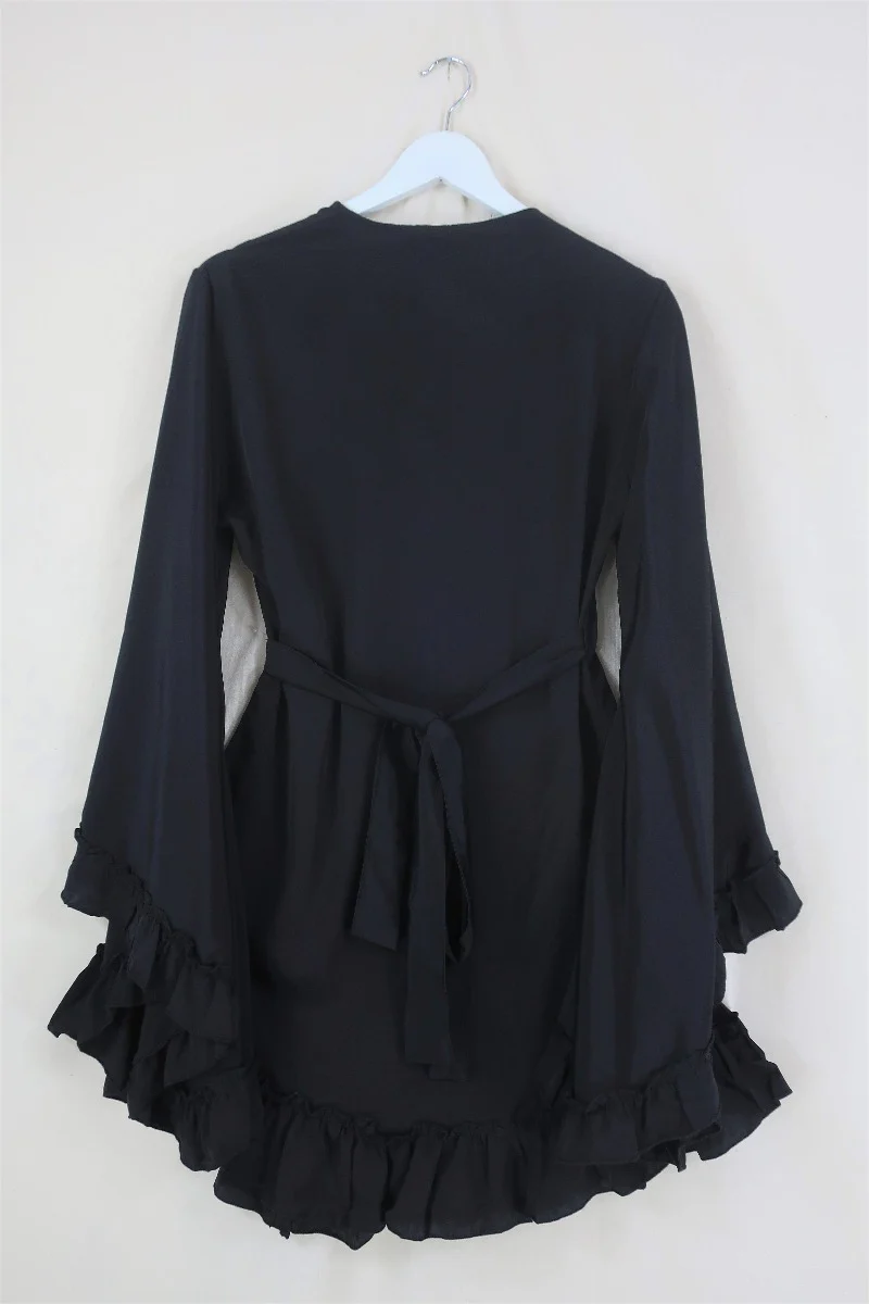 Khroma Venus Mini Wrap Dress in Vampy Black - Image 5