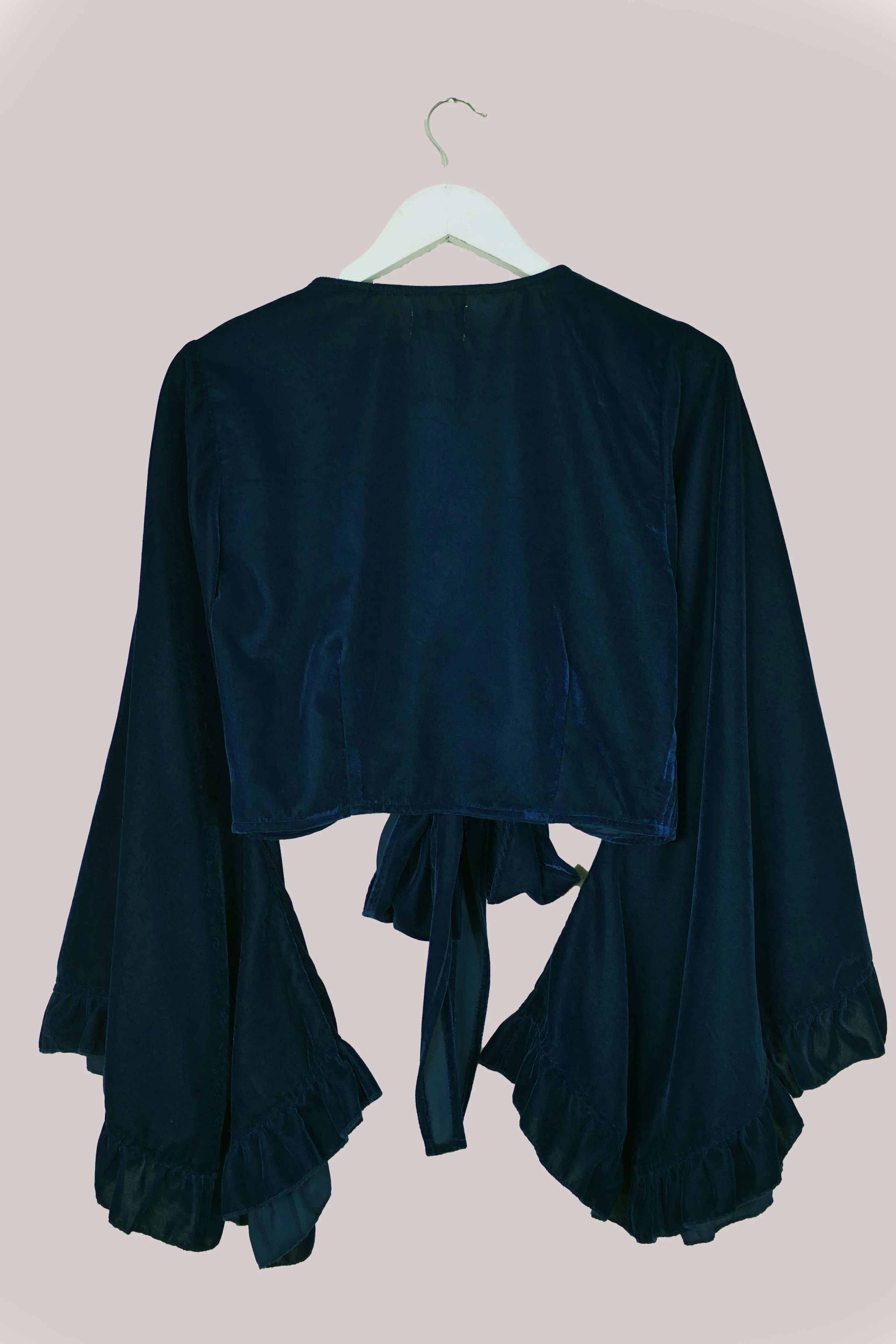 Khroma Venus Wrap Top in Blue Topaz Velvet - Image 4