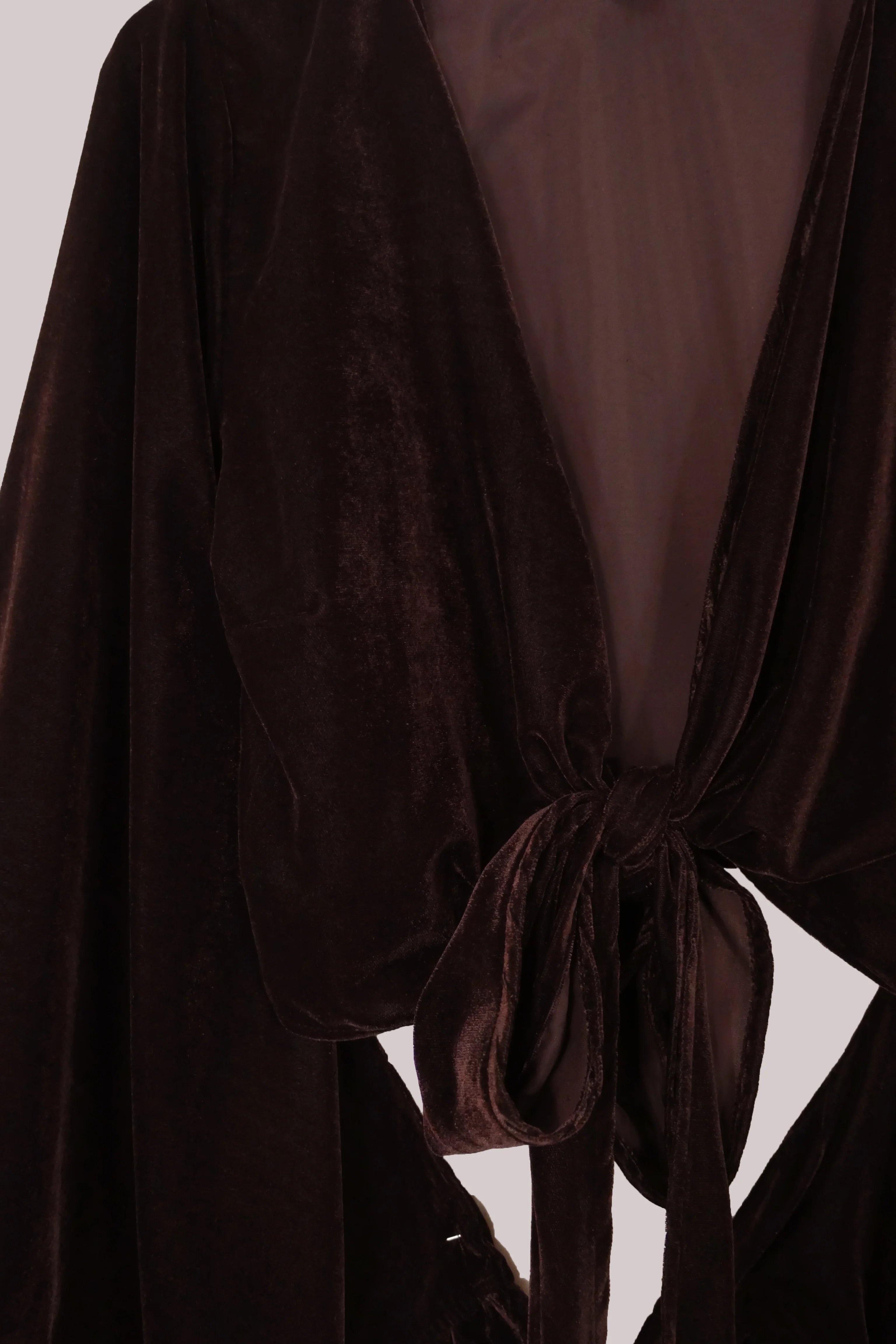 Khroma Venus Wrap Top in Chocolate Brown Velvet - Image 4