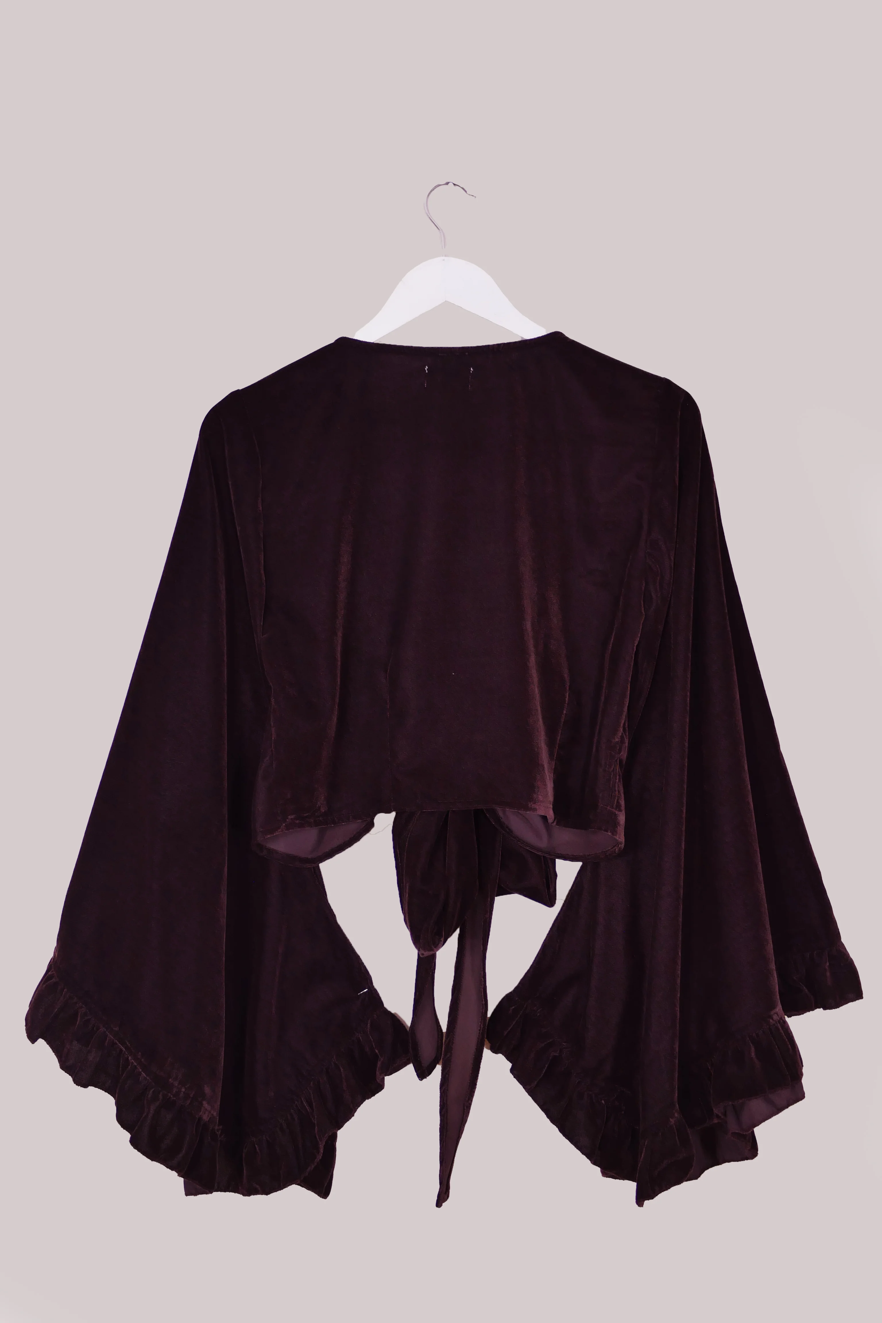Khroma Venus Wrap Top in Chocolate Brown Velvet - Image 6