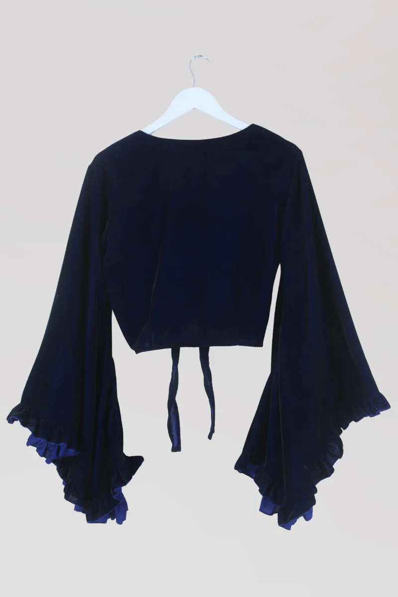 Khroma Venus Wrap Top in Galaxy Blue Velvet - Image 3