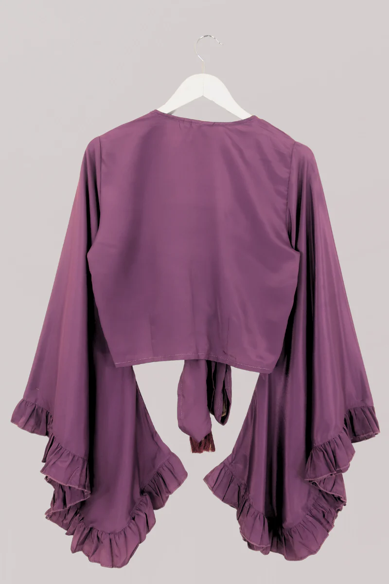 Khroma Venus Wrap Top in Lavender Purple - Image 4