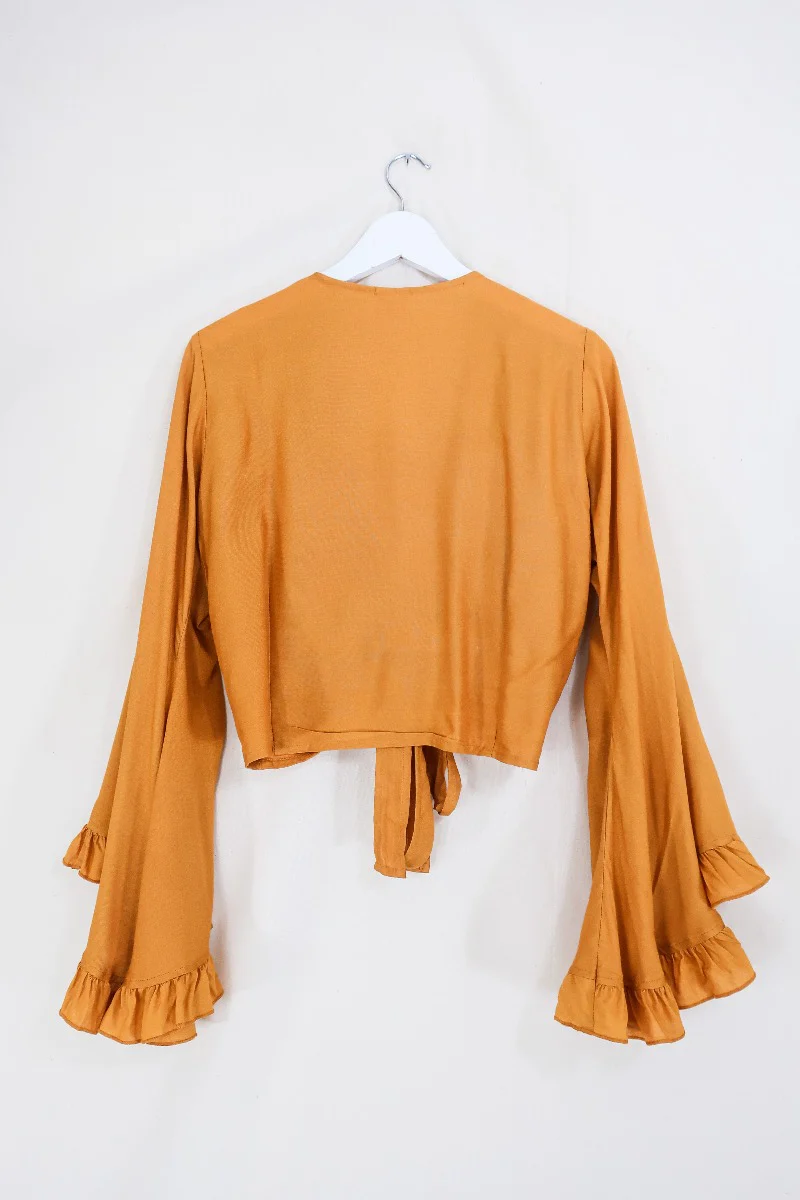 Khroma Venus Wrap Top in Mustard Yellow - Image 5