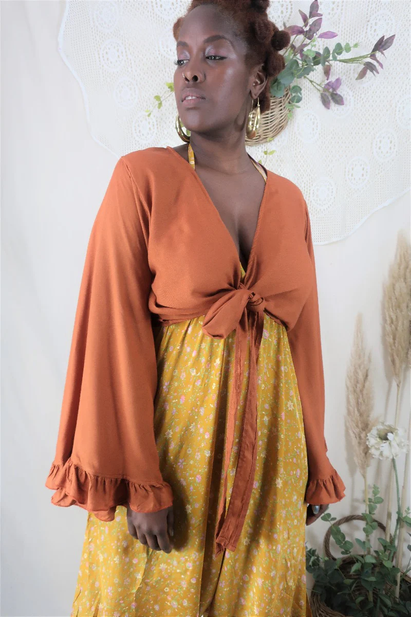 Khroma Venus Wrap Top in Red Clay - Image 5