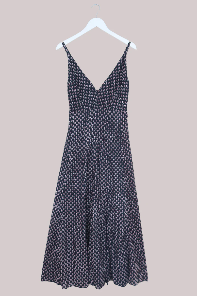 Laura Maxi Dress in Black Ditsy Cosmos - Image 2